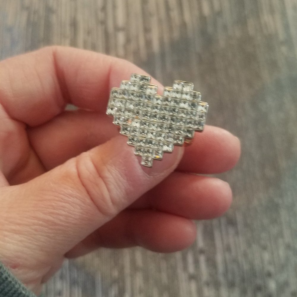 Juicy Couture diamond heart gold adjustable ring